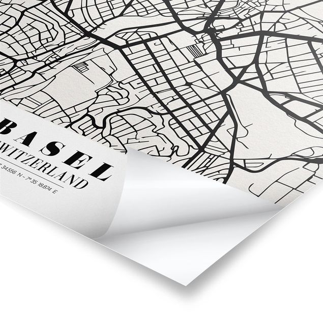 Plakater Basel City Map - Classic