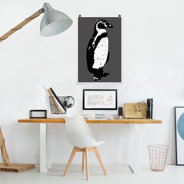 Plakater sort og hvid No.TA5 Penguin