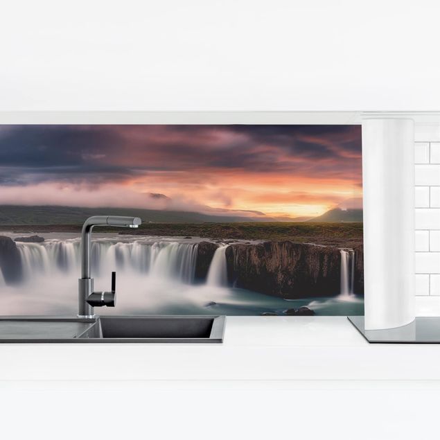 Køkken stænkplade Goðafoss Waterfall In Iceland