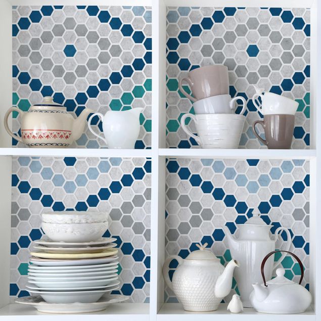køkken dekorationer Moroccan Tile Pattern Turquoise Blue