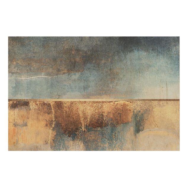 Billeder Abstract Lakeshore In Gold