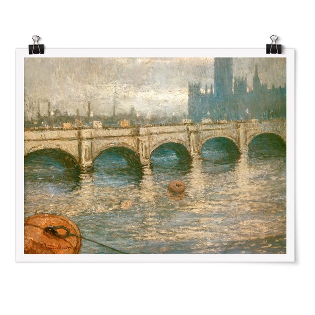 Kunst stilarter Claude Monet - Thames Bridge And Parliament Building In London