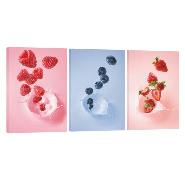 Billeder frugt Colourful fruits milk splash