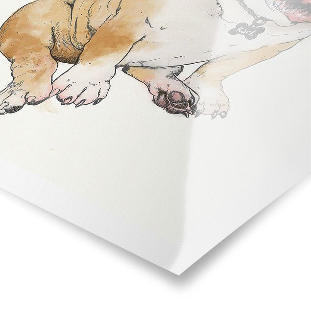 Billeder Laura Graves Art Illustration Dog Bulldog Painting