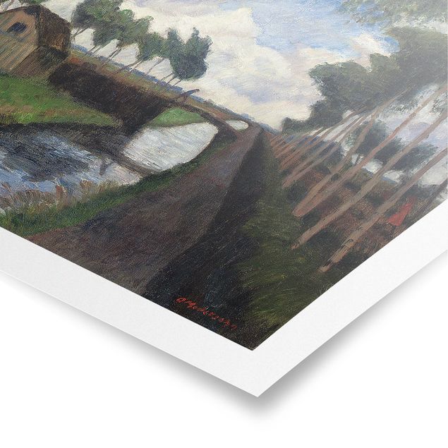 Plakater kunsttryk Otto Modersohn - The Rautendorf Canal with Boat House near Worpswede