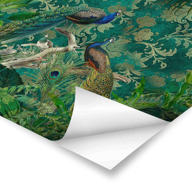 Billeder Shabby Chic Collage - Noble Peacock II