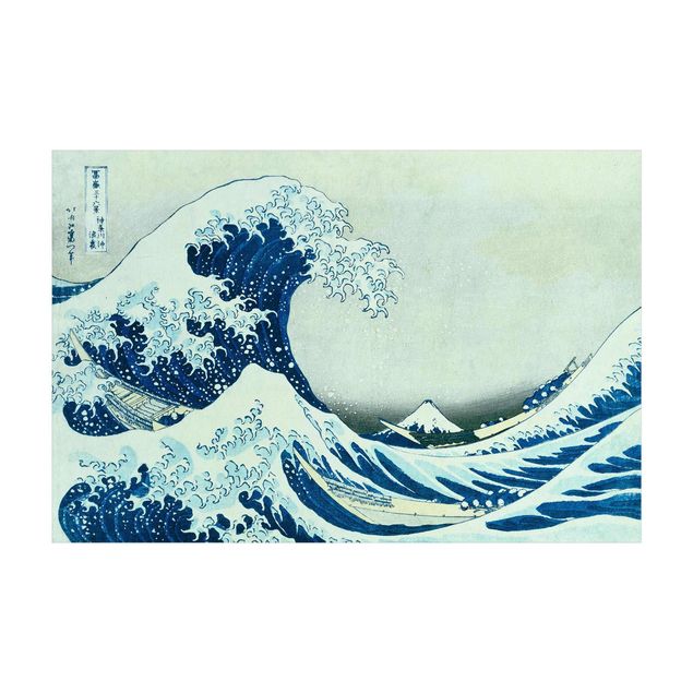 vintage gulvtæppe Katsushika Hokusai - The Great Wave At Kanagawa