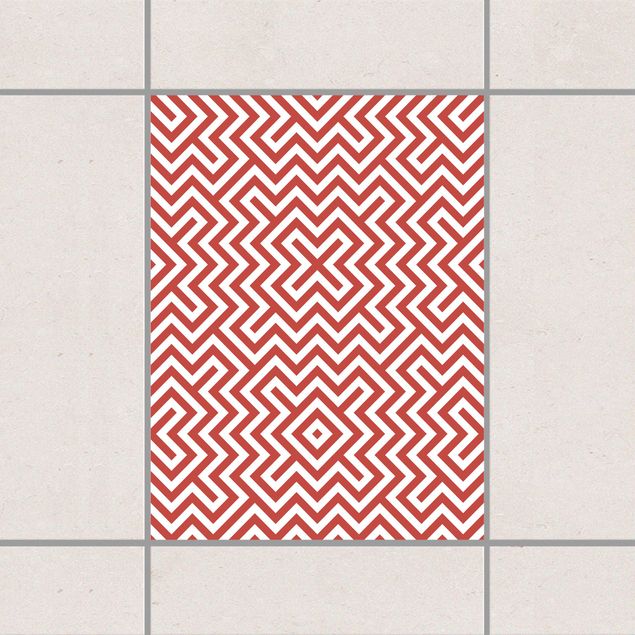 køkken dekorationer Red Geometric Stripe Pattern