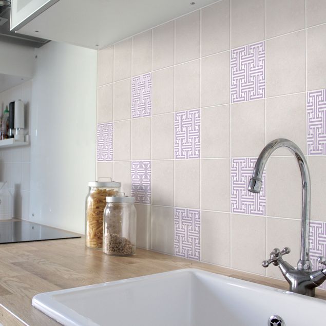 Flise klistermærker mønstre Decorative Labyrinth Lavender