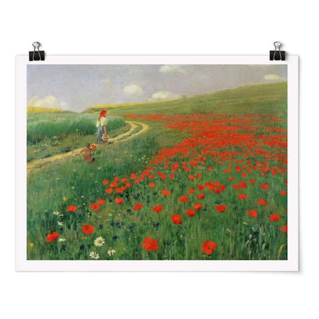 Billeder landskaber Pál Szinyei-Merse - Summer Landscape With A Blossoming Poppy