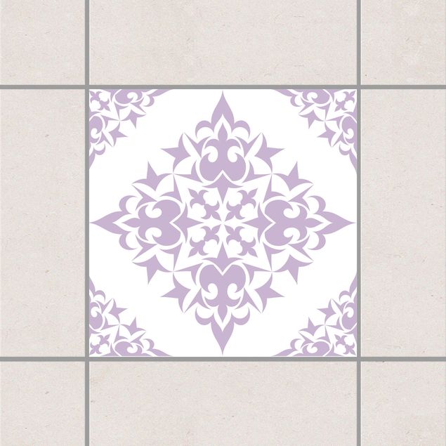 køkken dekorationer Tile Pattern White Lavender