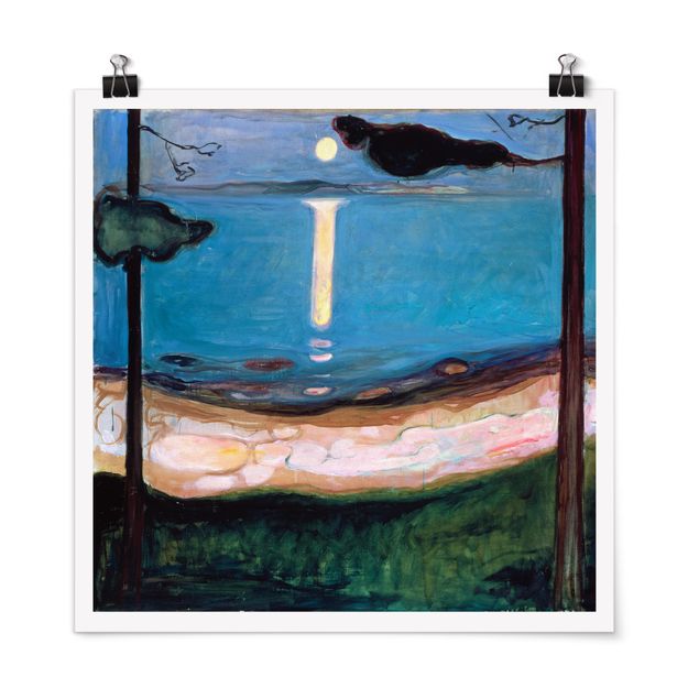 Kunst stilarter post impressionisme Edvard Munch - Moon Night