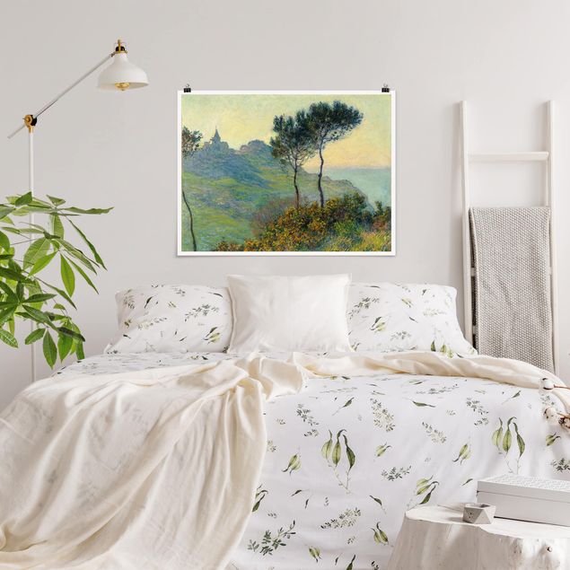 Kunst stilarter Claude Monet - The Church Of Varengeville At Evening Sun