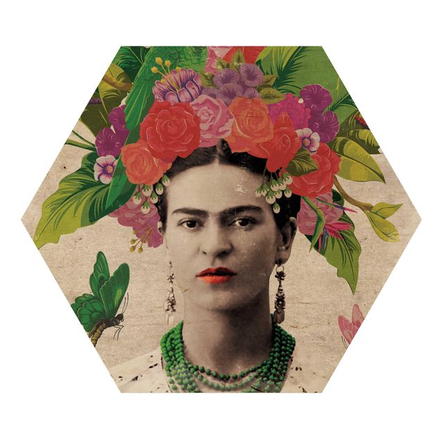 Sekskantede billeder Frida Kahlo - Flower Portrait