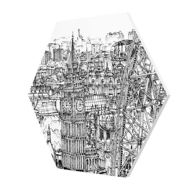 Billeder sort og hvid City Study - London Eye