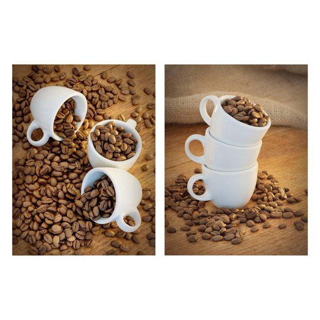 Billeder 3 espresso cups with coffee beans