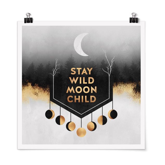 Plakater abstrakt Stay Wild Moon Child