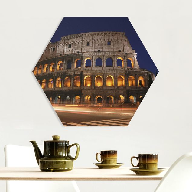 køkken dekorationer Colosseum in Rome at night