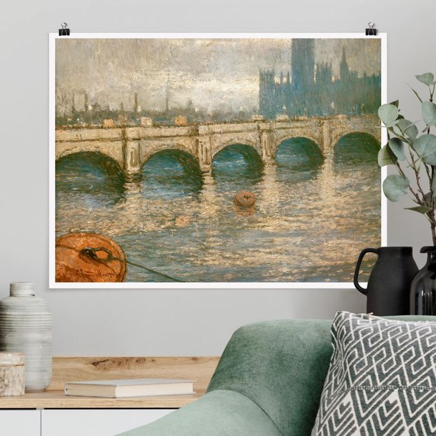 køkken dekorationer Claude Monet - Thames Bridge And Parliament Building In London