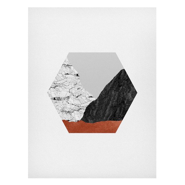 Billeder kunsttryk Copper Mountains Hexagonal Geometry