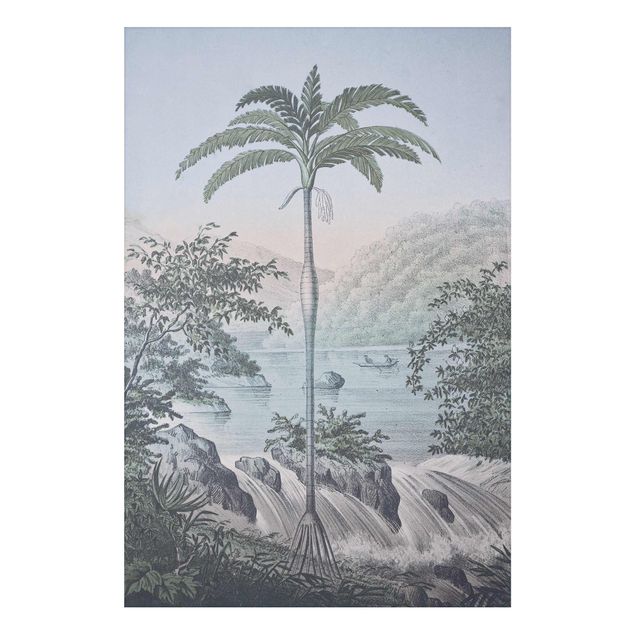 Billeder landskaber Vintage Illustration - Landscape With Palm Tree
