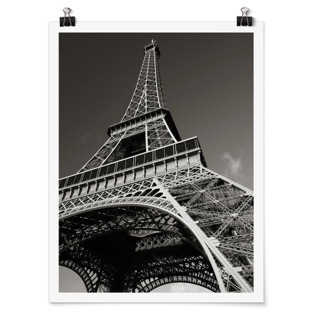Plakater sort og hvid Eiffel tower