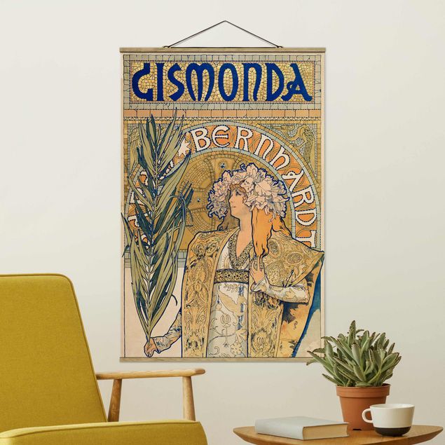 Kunst stilarter art deco Alfons Mucha - Poster For The Play Gismonda