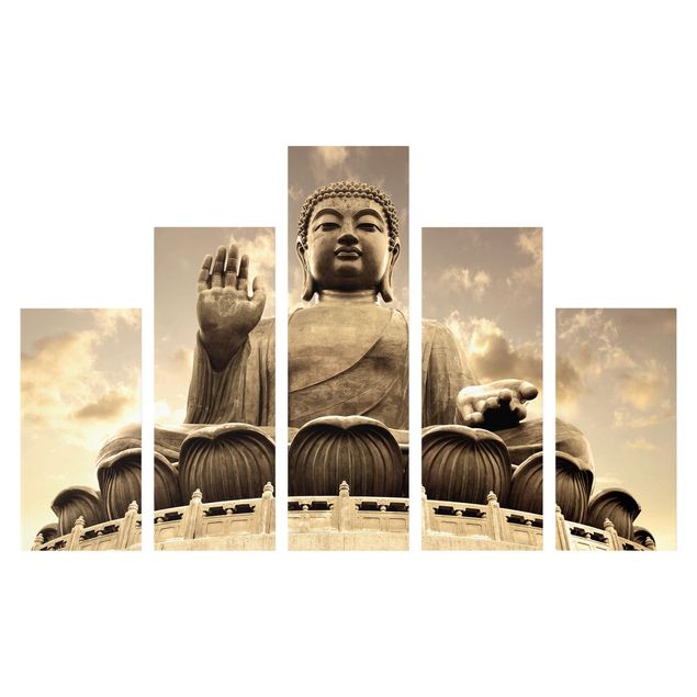 Billeder på lærred vintage Big Buddha Sepia