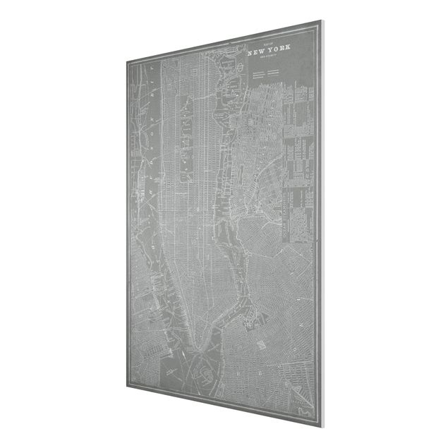 Billeder arkitektur og skyline Vintage Map New York Manhattan
