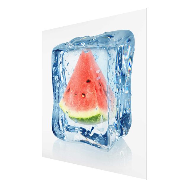 Glas magnettavla Melon In Ice Cube