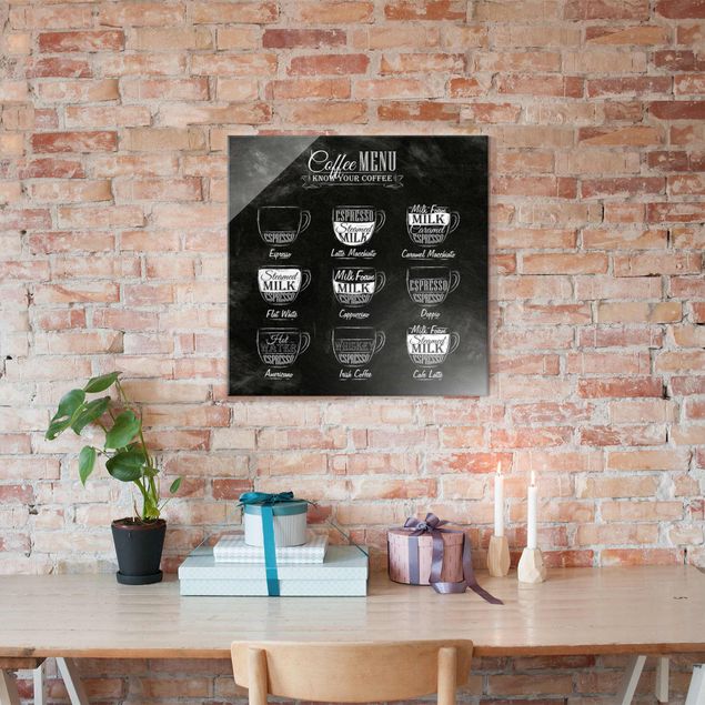Billeder kaffe Coffee Varieties Chalkboard