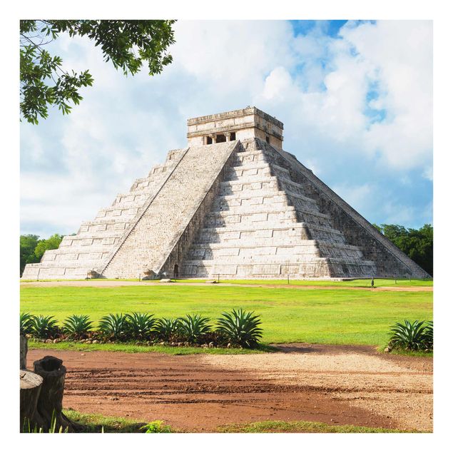 Glasbilleder landskaber El Castillo Pyramid
