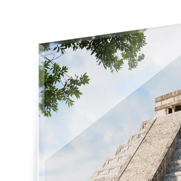 Glasbilleder arkitektur og skyline El Castillo Pyramid