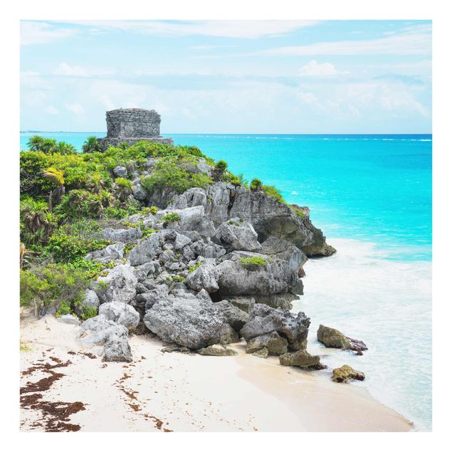 Glasbilleder caribien Caribbean Coast Tulum Ruins