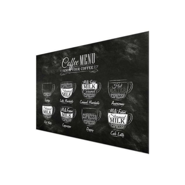 Billeder Coffee Varieties Chalkboard