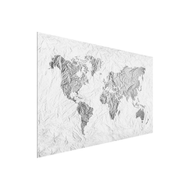 Billeder arkitektur og skyline Paper World Map White Grey