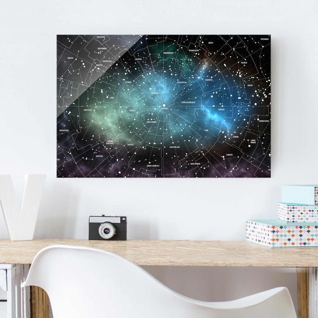 Glasbilleder arkitektur og skyline Stellar Constellation Map Galactic Nebula