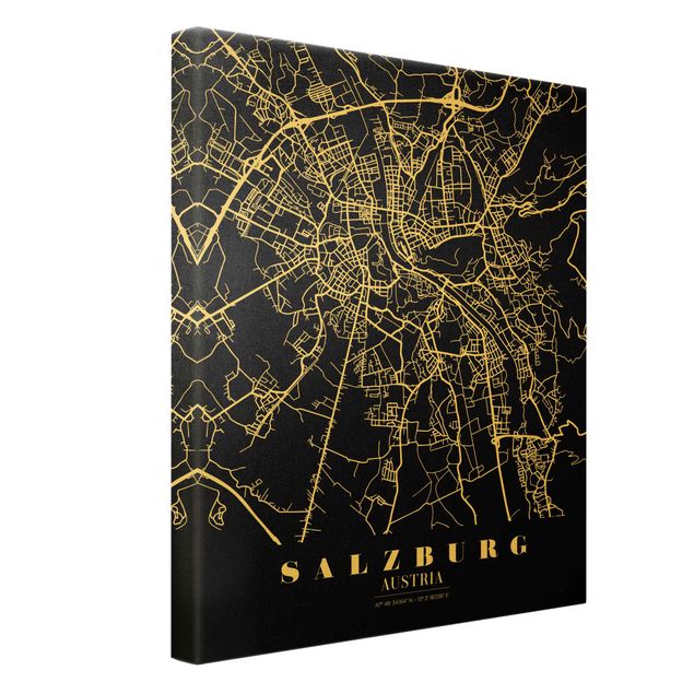 Billeder Salzburg City Map - Classic Black