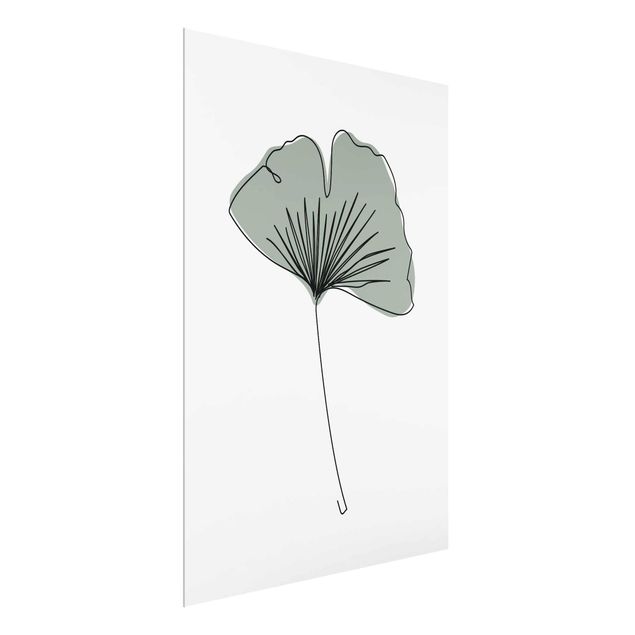 Billeder blomster Gingko Leaf Line Art
