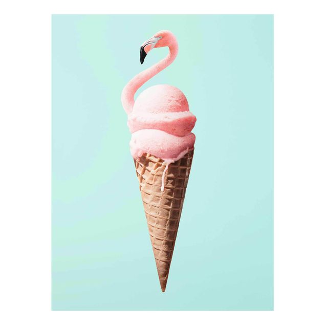 Billeder moderne Ice Cream Cone With Flamingo