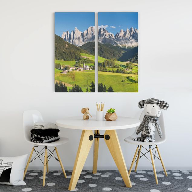 Billeder på lærred bjerge Odle In South Tyrol