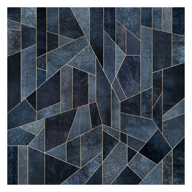 Tapet blå Blue Geometry Watercolour