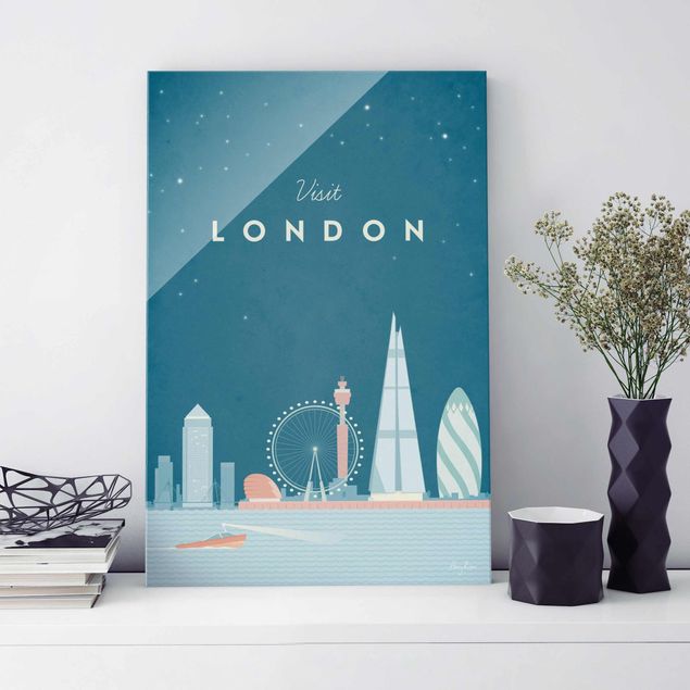 Glasbilleder London Travel Poster - London