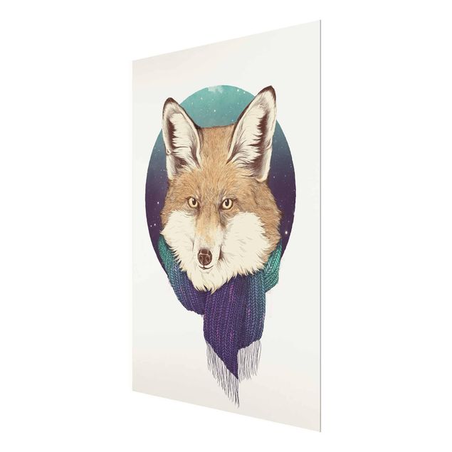 Billeder brun Illustration Fox Moon Purple Turquoise