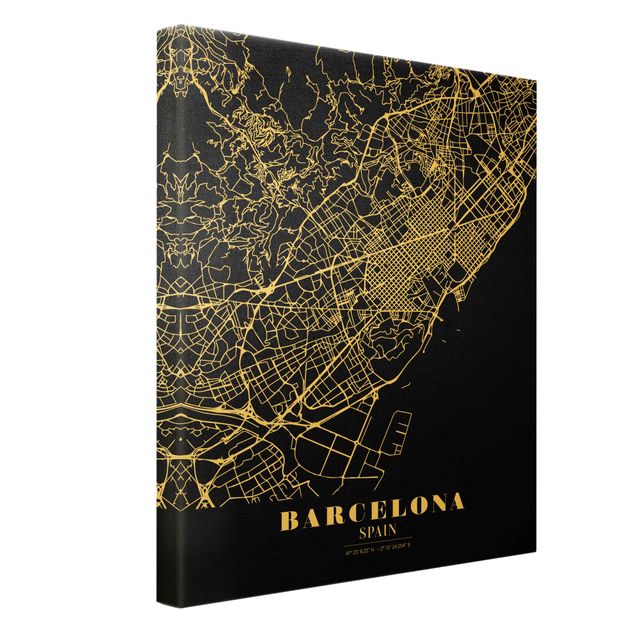Billeder Barcelona City Map - Classic Black