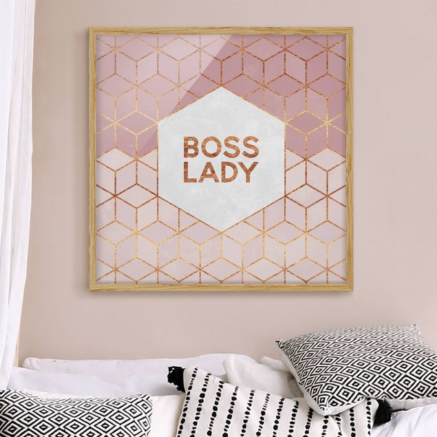 køkken dekorationer Boss Lady Hexagons Pink