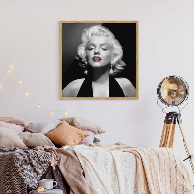 Indrammede plakater vintage Marilyn With Red Lips