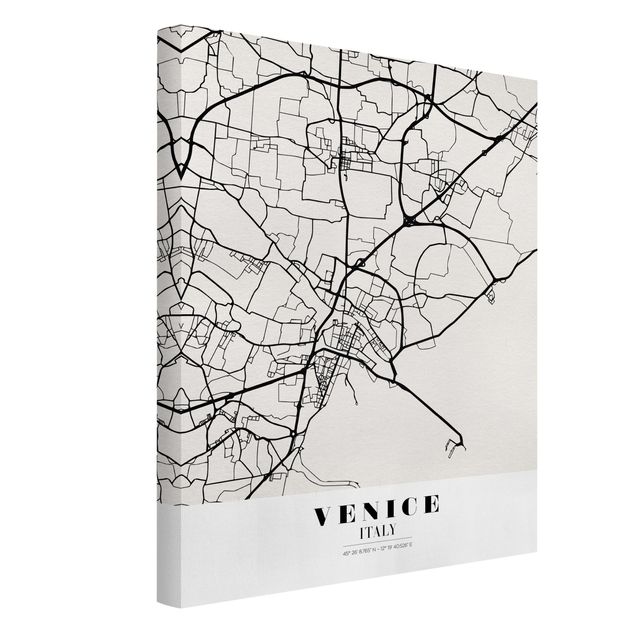 Billeder på lærred verdenskort Venice City Map - Classic