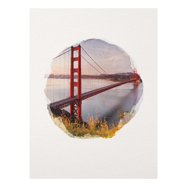 Billeder moderne WaterColours - Golden Gate Bridge In San Francisco
