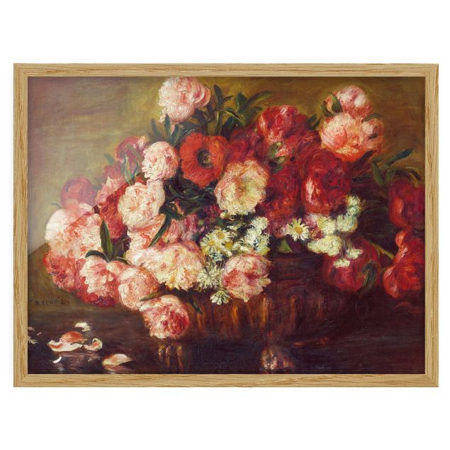 Indrammede plakater blomster Auguste Renoir - Still Life With Peonies